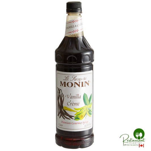 Monin Premium Vanilla Creme Flavoring Syrup 1 Liter - 4/Case