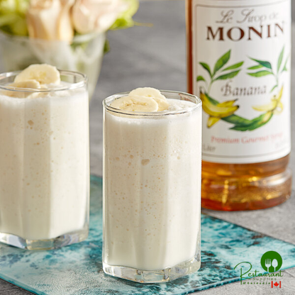Monin Premium Banana Flavoring / Fruit Syrup 1 Liter - 4/Case | Canada