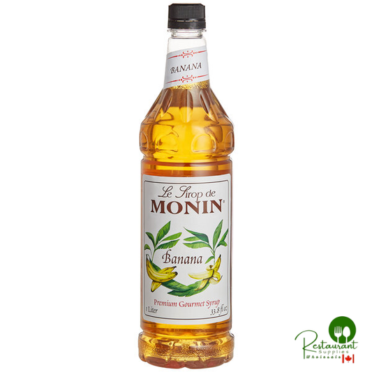 Monin Premium Banana Flavoring / Fruit Syrup 1 Liter - 4/Case