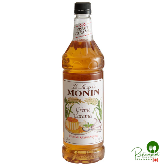 Monin Premium Creme Caramel Flavoring Syrup 1 Liter - 4/Case