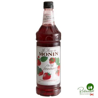 Monin Premium Wild Strawberry Flavoring Syrup 1 Liter - 4/Case