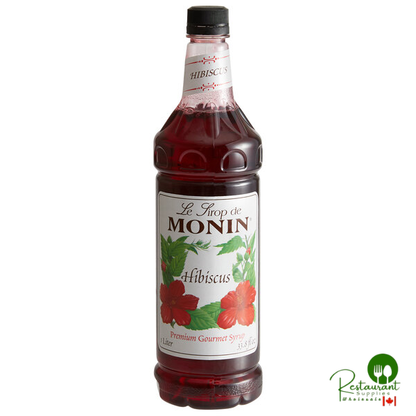 Monin Premium Hibiscus Flavoring Syrup 1 Liter - 4/Case