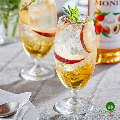 Monin Premium Peach Flavoring / Fruit Syrup 1 Liter - 4/Case