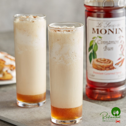 Monin Premium Cinnamon Bun Flavoring Syrup 1 Liter - 4/Case