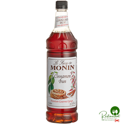 Monin Premium Cinnamon Bun Flavoring Syrup 1 Liter - 4/Case