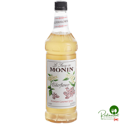 Monin Premium Elderflower Flavoring Syrup 1 Liter - 4/Case
