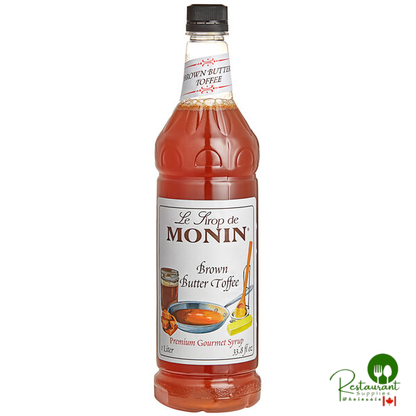Monin Premium Brown Butter Toffee Flavoring Syrup 1 Liter - 4/Case