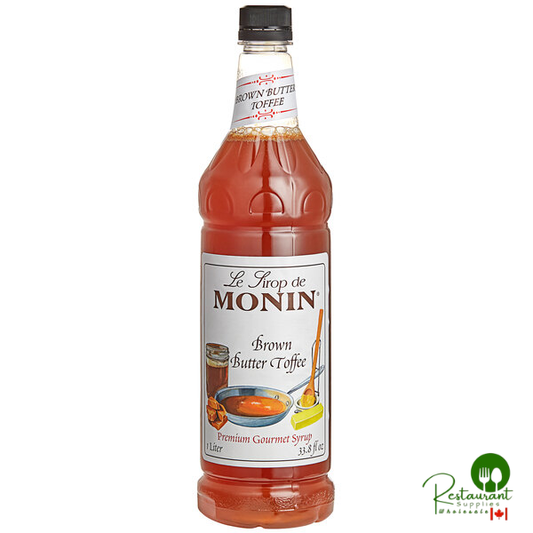 Monin Premium Brown Butter Toffee Flavoring Syrup 1 Liter - 4/Case