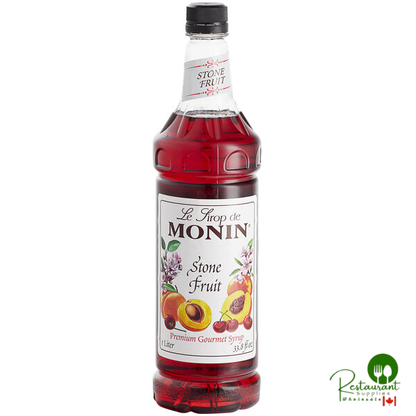 Monin Premium Stone Fruit Flavoring / Fruit Syrup 1 Liter - 4/Case