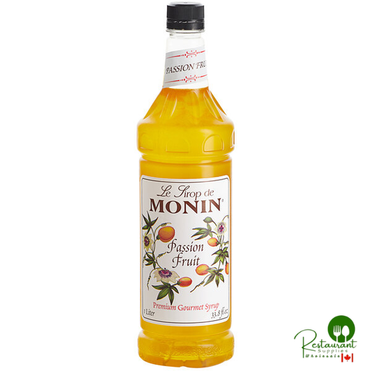 Monin Premium Passion Fruit Flavoring / Fruit Syrup 1 Liter - 4/Case