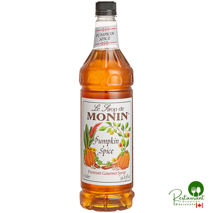Monin Premium Pumpkin Spice Flavoring Syrup 1 Liter - 4/Case