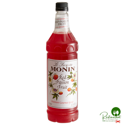 Monin Premium Red Passion Fruit Flavoring Syrup 1 Liter - 4/Case