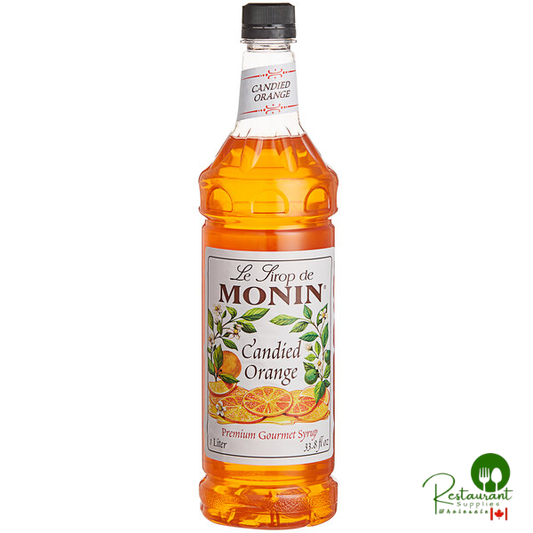 Monin Premium Candied Orange Flavoring / Fruit Syrup 1 Liter - 4/Case