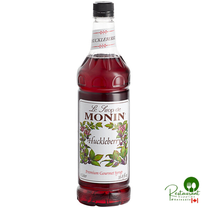 Monin Premium Huckleberry Flavoring / Fruit Syrup 1 Liter - 4/Case