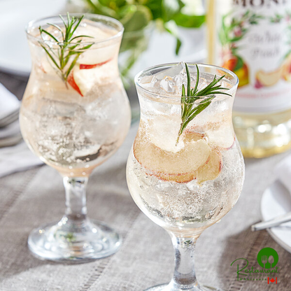 Monin Premium White Peach Flavoring / Fruit Syrup 1 Liter - 4/Case