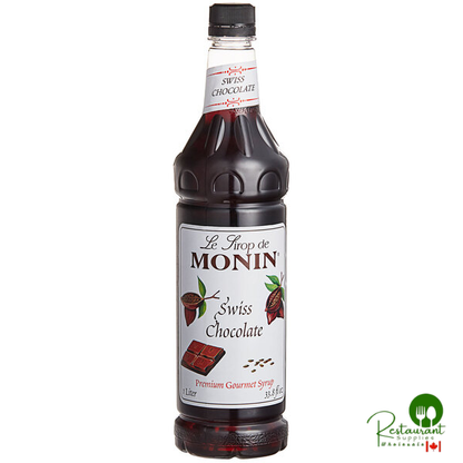 Monin Premium Swiss Chocolate Flavoring Syrup 1 Liter - 4/Case