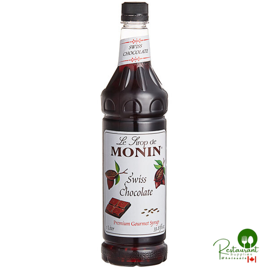 Monin Premium Swiss Chocolate Flavoring Syrup 1 Liter - 4/Case