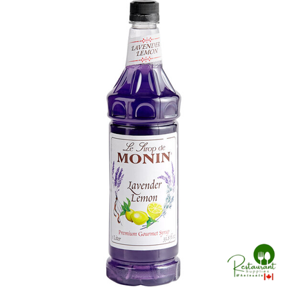 Monin Premium Lavender Lemon Flavoring Syrup 1 Liter - 4/Case