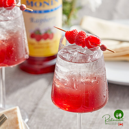 Monin Sugar-Free Raspberry Flavoring / Fruit Syrup 1 Liter - 4/Case