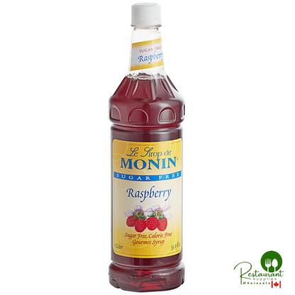 Monin Sugar-Free Raspberry Flavoring / Fruit Syrup 1 Liter - 4/Case