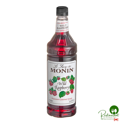 Monin Premium Wild Raspberry Flavoring Syrup 1 Liter - 4/Case