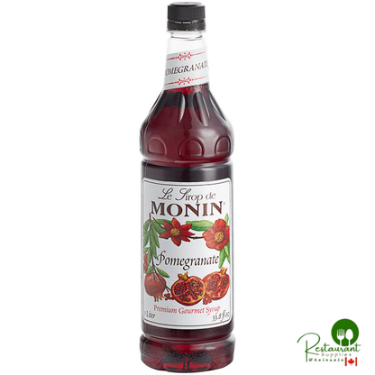 Monin Premium Pomegranate Flavoring / Fruit Syrup 1 Liter - 4/Case