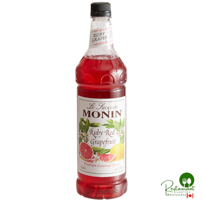Monin Premium Ruby Red Grapefruit Flavoring Syrup 1 Liter - 4/Case