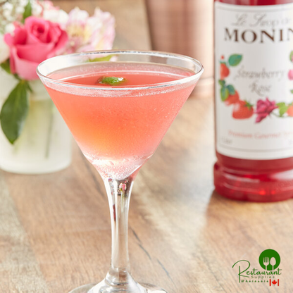 Monin Premium Strawberry Rose Flavoring Syrup 1 Liter - 4/Case