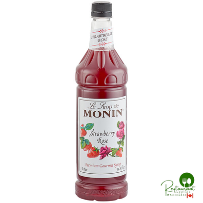 Monin Premium Strawberry Rose Flavoring Syrup 1 Liter - 4/Case