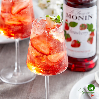 Monin Premium Strawberry Flavoring / Fruit Syrup 1 Liter - 4/Case