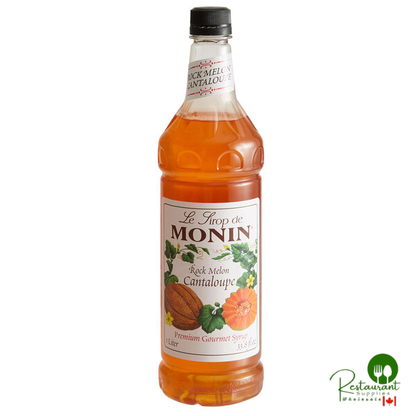 Monin Premium Rock Melon Cantaloupe Flavoring Syrup 1 Liter - 4/Case