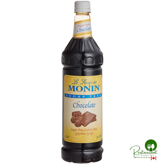Monin Sugar-Free Chocolate Flavoring Syrup 1 Liter - 4/Case