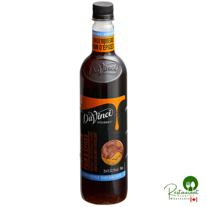 DaVinci Gourmet Sugar-Free Gingerbread Flavoring Syrup 750 mL - 4/Case