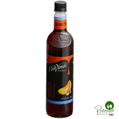 DaVinci Gourmet Sugar-Free Amaretto Flavoring Syrup 750 mL - 4/Case