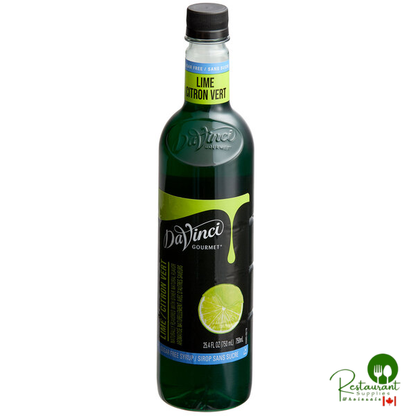 DaVinci Gourmet Sugar-Free Lime Flavoring / Fruit Syrup 750 mL - 4/Case