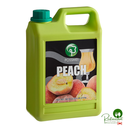 Possmei Peach Concentrated Syrup 64 fl. oz. - 6/Case