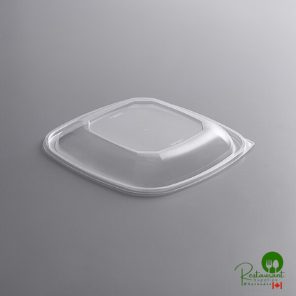 Fineline 15816L-L Super Bowl Plus Clear Dome PET Plastic Lid for 80 and 160 oz. Square Bowls - 50/Case