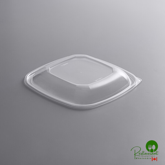 Fineline 15816L-L Super Bowl Plus Clear Dome PET Plastic Lid for 80 and 160 oz. Square Bowls - 50/Case