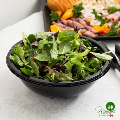 Fineline 5080-BK Super Bowl 80 oz. Black PET Plastic Bowl - 25/Case