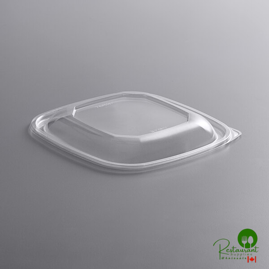 Fineline 15234M-L Super Bowl Plus Clear Dome PET Plastic Lid for 24, 32, and 48 oz. Square Bowls - 300/Case