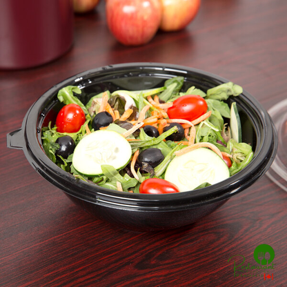 Fineline 5048-BK Super Bowl 48 oz. Black PET Plastic Bowl - 50/Case
