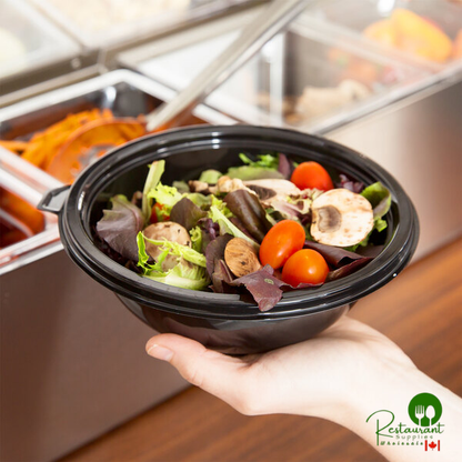 Fineline 5024-BK Super Bowl 24 oz. Black PET Plastic Bowl - 100/Case