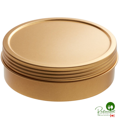4 oz. Gold Flat Tin with Screw Top - 432/Case
