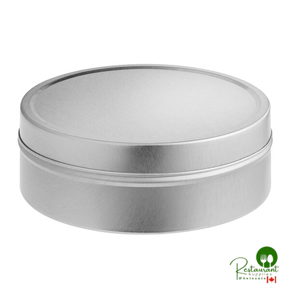 8 oz. Silver Flat Tin with Slip Cover - 208/Case