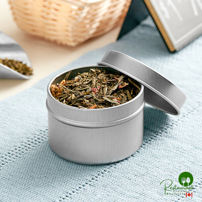4 oz. Silver Deep Tin with Slip Cover - 384/Case