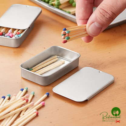 2 3/4" x 1 5/8" x 1/2" Silver Medium Tin with Slide Top - 300/Case