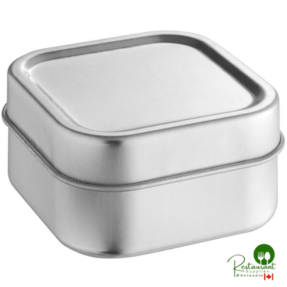 1 15/16" x 1 15/16" x 15/16" Silver Square Tin with Slip Cover - 1,536/Case