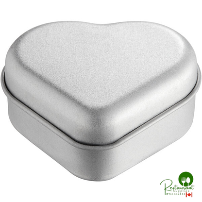 1 15/16" x 1 3/4" x 9/16" Silver Heart-Shaped Mini Tin - 800/Case