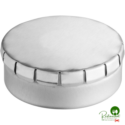 1 3/4" x 9/16" Matte Silver Tin with Push & Pop Cover - 500/Case