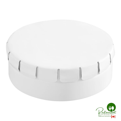 1 3/4" x 9/16" White Tin with Push & Pop Cover - 500/Case
